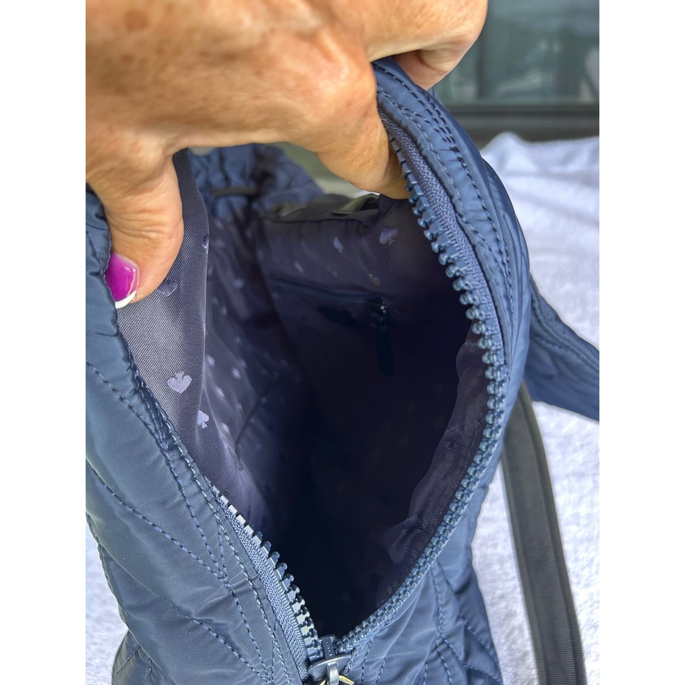Kate Spade Ellie Flap Backpack Navy Quilted Lightweight‎ Nylon Travel Laptop Bag - Picture 12 of 14